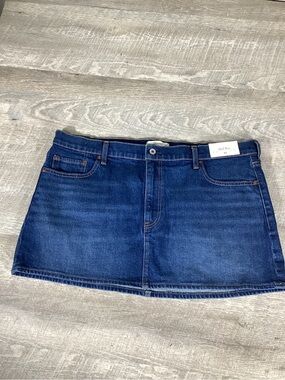 Abercrombie Fitch Denim Mini Skirt Womens 33 Mid Rise Blue Jean Skirt NWT